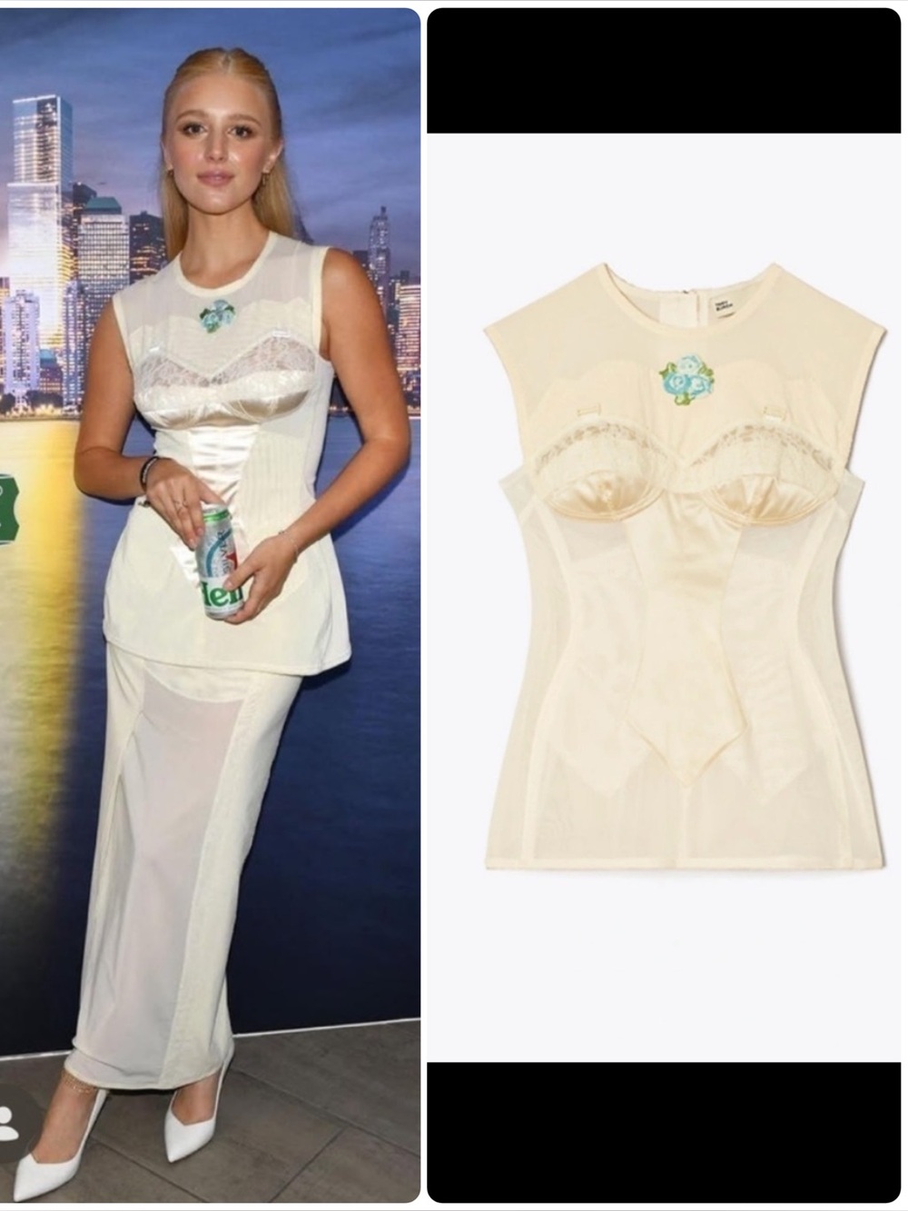 Tory Burch Mesh Corset Style Top